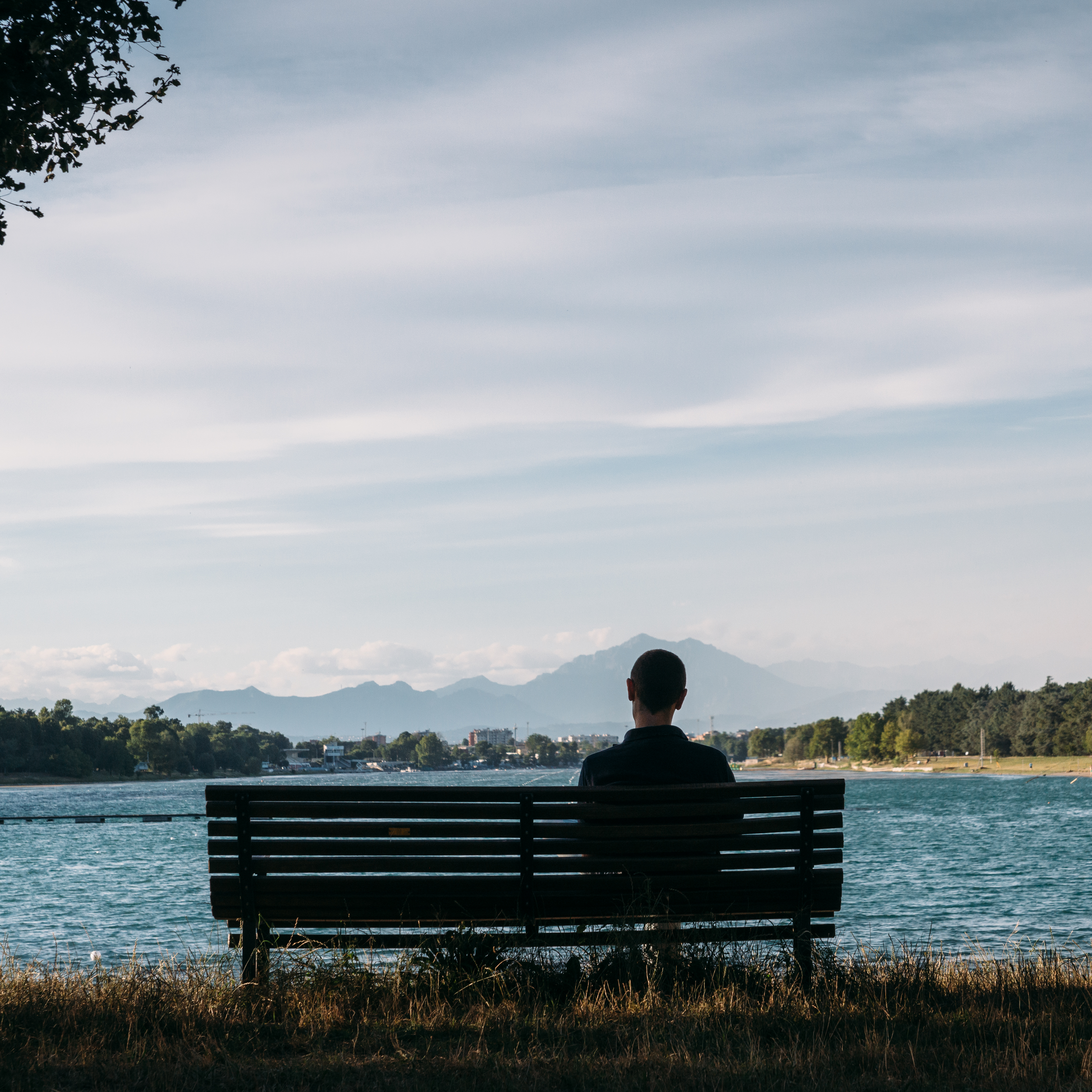 man on bench