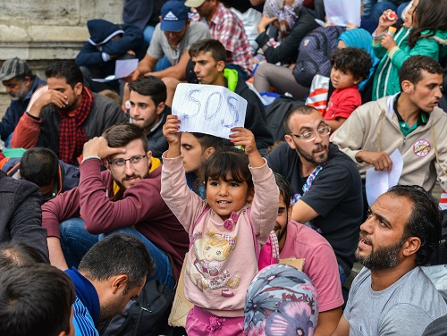 Refugees in Budapest, Hungary