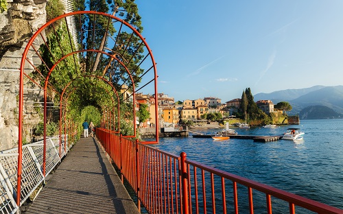 Walk of love in Varenna, Italy overlooking Lake Como