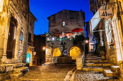 Quaint medieval village of St. Paul de Vence in Cote d'Azur, France