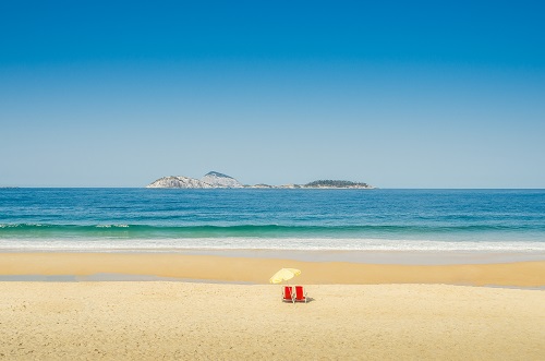 Relaxing empty beach