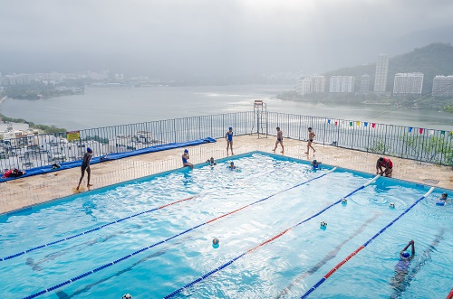 Swimming pool at Pavao Pavaozinho favela in Rio de Janeiro, Brazil