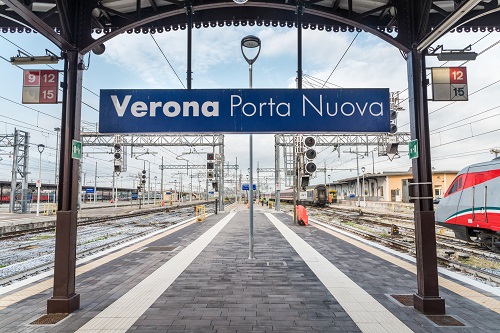 Verona Porta Nuova train station in Italy