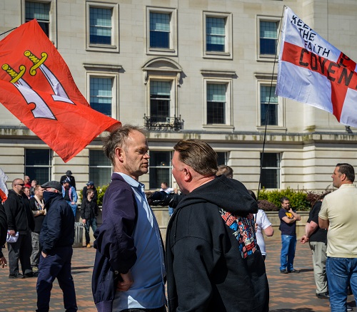 Extreme Right-Wing English Defence League (EDF) supporters stage