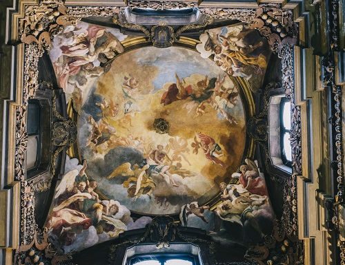 The evocative crypt of San Bernardino alle Ossa, Milan, Italy