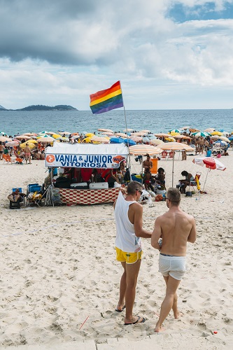 LGBT section of beach in Ipanema, Rio de Janeiro, Brazil