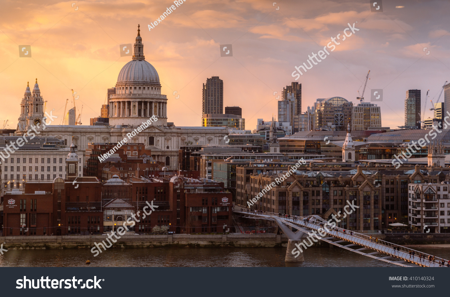 stock-photo-london-april-magnificence-of-saint-paul-cathedral-and-millennium-bridge-london-410140324