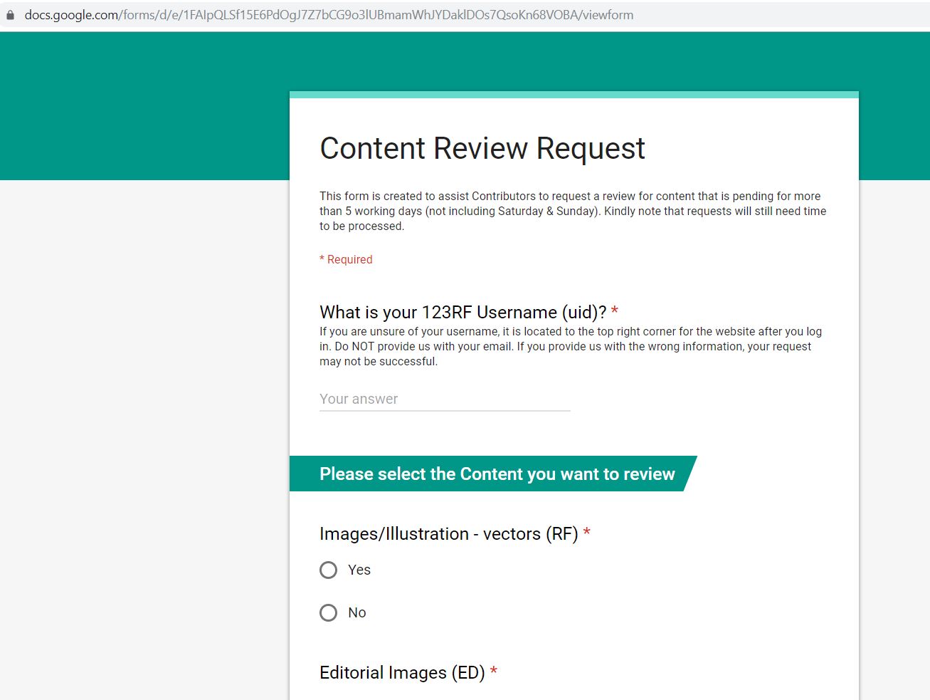 content review request