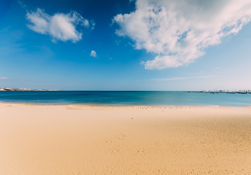 Empty sea and beach background with copy space - paradise bliss theme