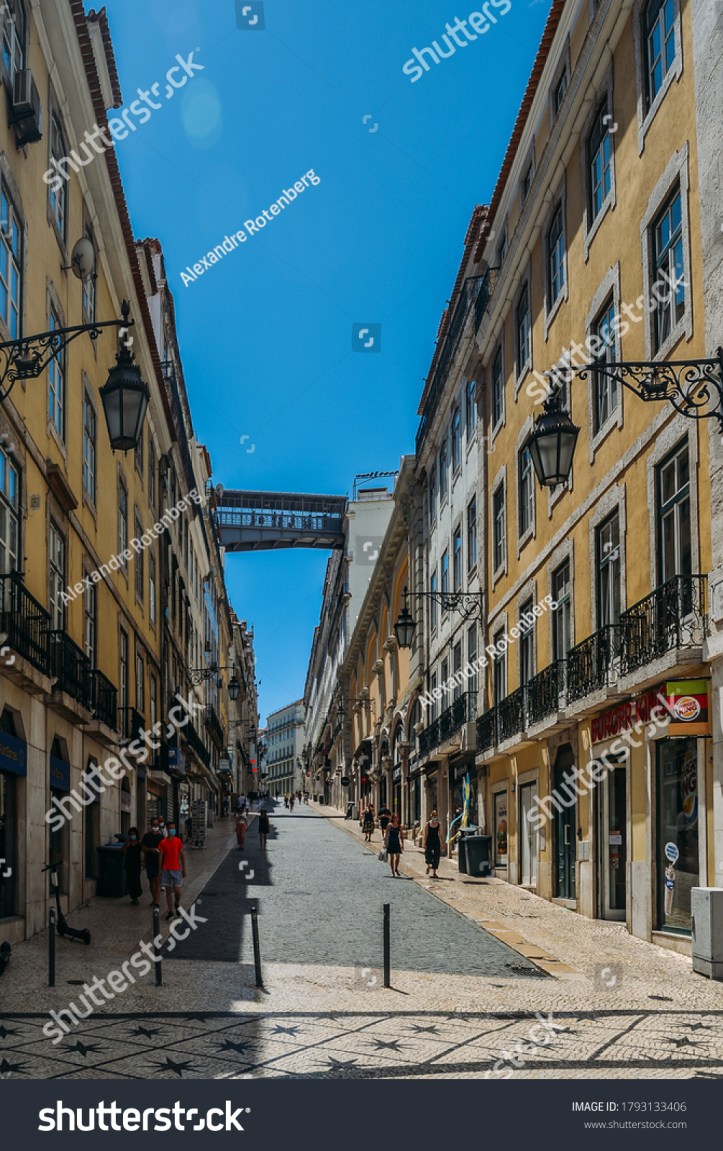 stock-photo-lisbon-portugal-august-rua-do-carmo-lisbon-tourist-route-normally-busy-pedestrian-way-1793133406